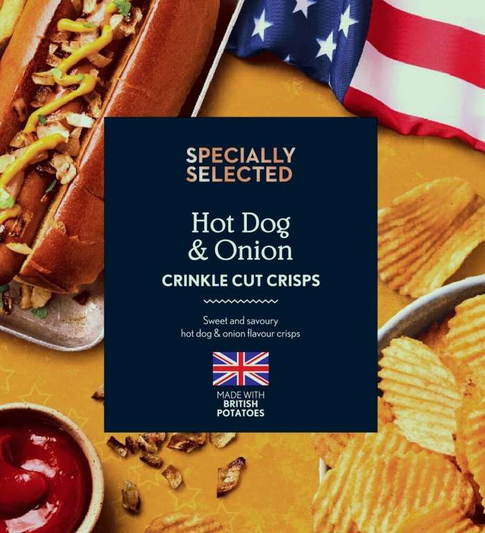 Aldi: Specially Selected Hot Dog & Onion Handcooked Crisps