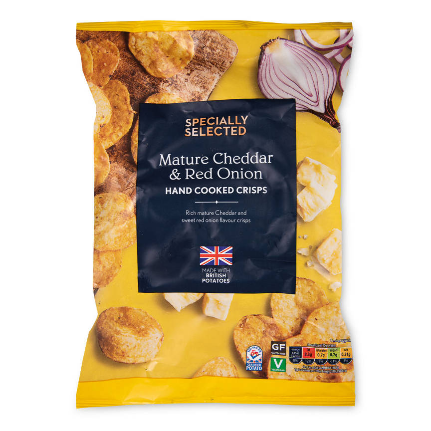 Aldi: Specially Selected Cheddar & Onion Handcooked Crisps