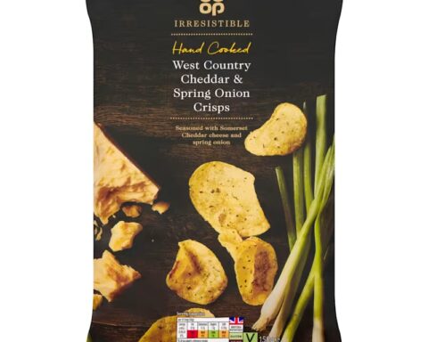 Co-op: Irresistible Hand Cooked Cheddar & Spring Onion Crisps
