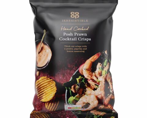 Co-op: Irresistible Hand Cooked Posh Prawn Cocktail Crisps