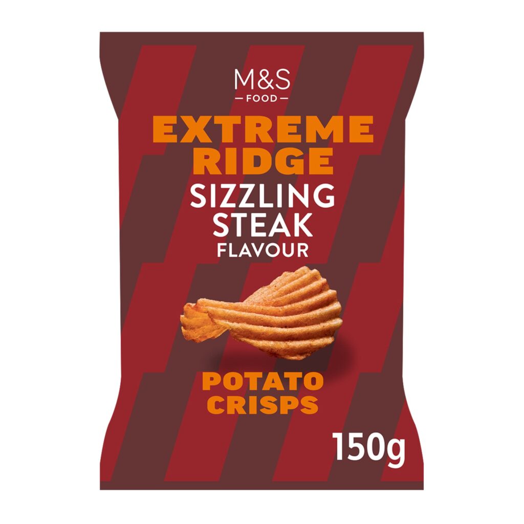 M&S: Extreme Ridge Sizzling Steak Flavour Potato Crisps