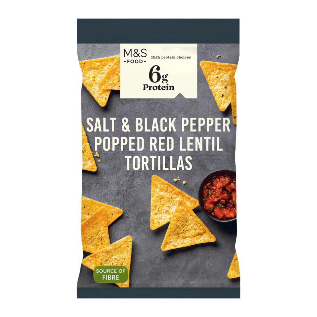 M&S: Salt and Black Pepper Popped Red Lentil Tortillas