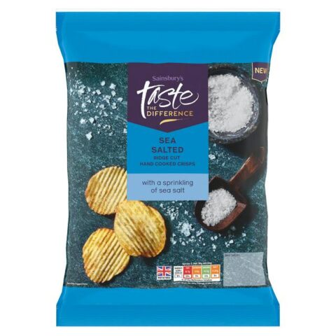 Sainsbury’s: Taste the Difference Sea Salted Ridge Cut Hand Cooked Crisps