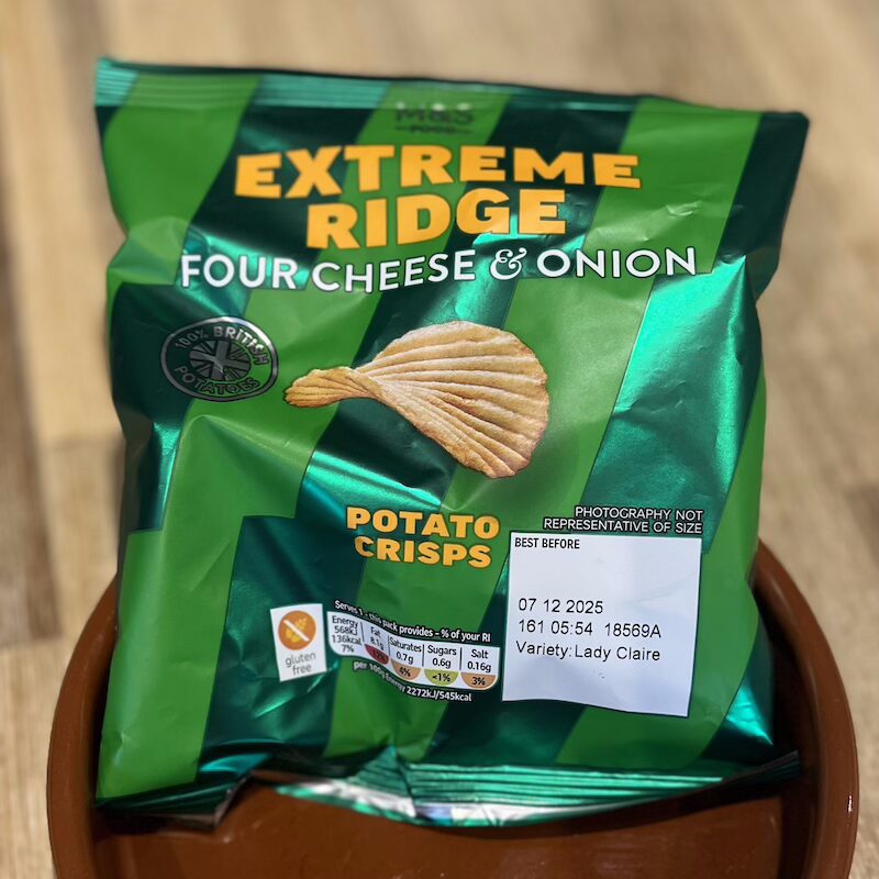 M&S: Extreme Ridge Four Cheese and Onion Potato Crisps