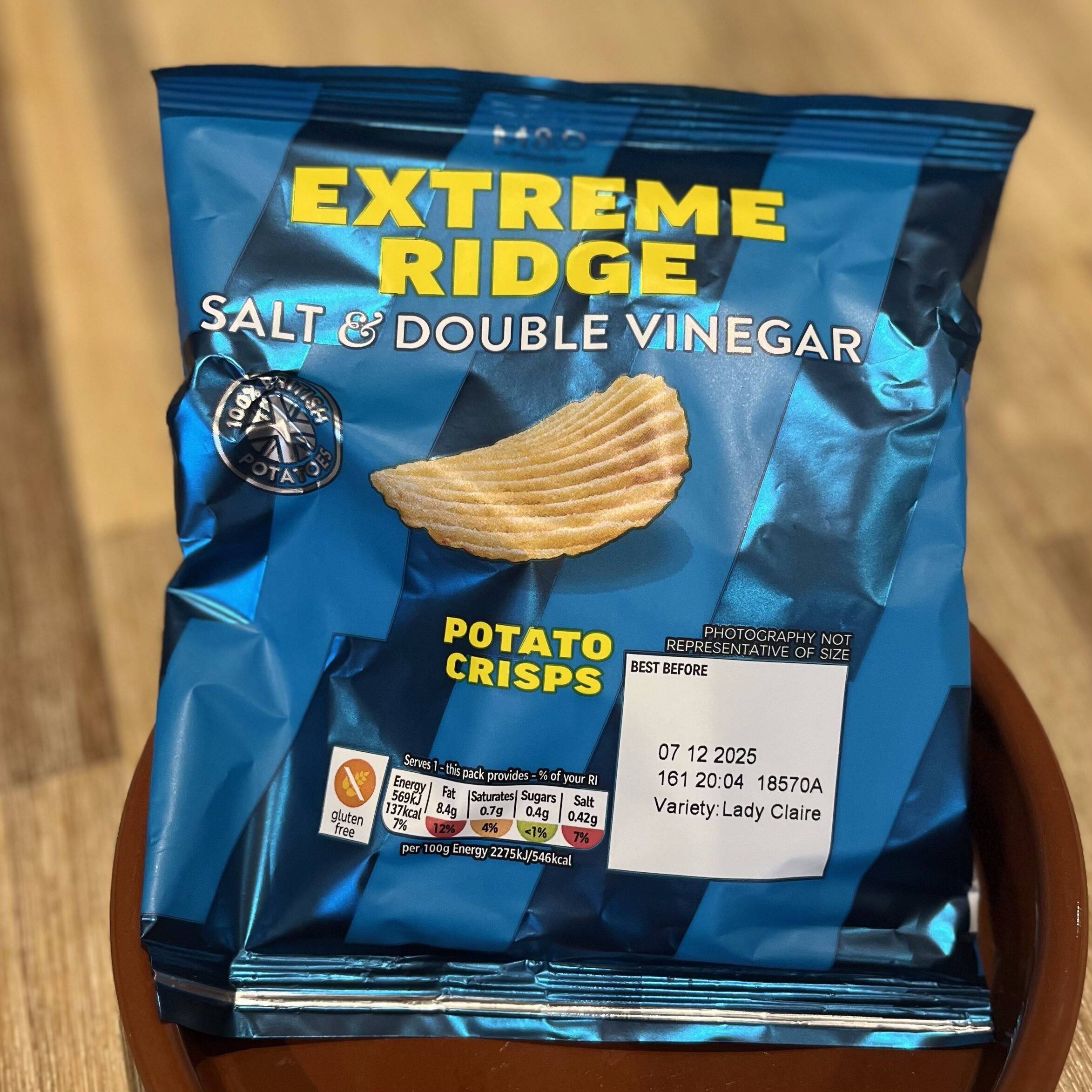 M&S: Extreme Ridge Salt and Double Vinegar Potato Crisps